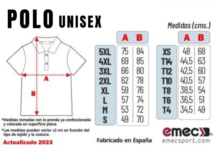 Referencia Tallaje Polo Club